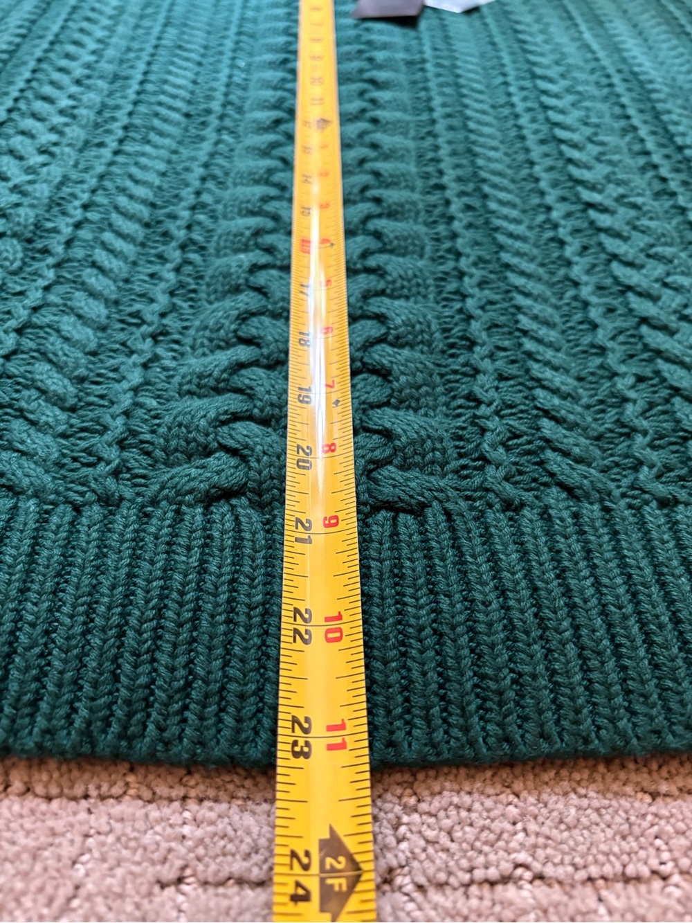 Lauren Ralph Lauren Evergreen Dark Forest Green Chunky Cable-knit Sweater - Picture 7 of 8